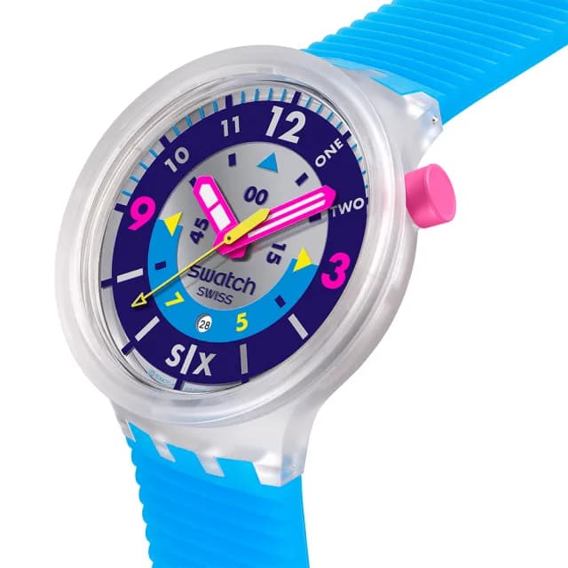 【SWATCH】NEON HIELO 大錶面手錶 男錶/女錶/瑞士製造 SB01K400(47mm)