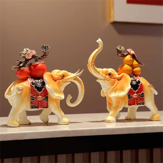 【超微米】大象擺飾 招財鎮宅擺件 玄關客廳擺飾 電視櫃輕奢高檔裝飾品 喬遷新居禮物(大象擺飾)