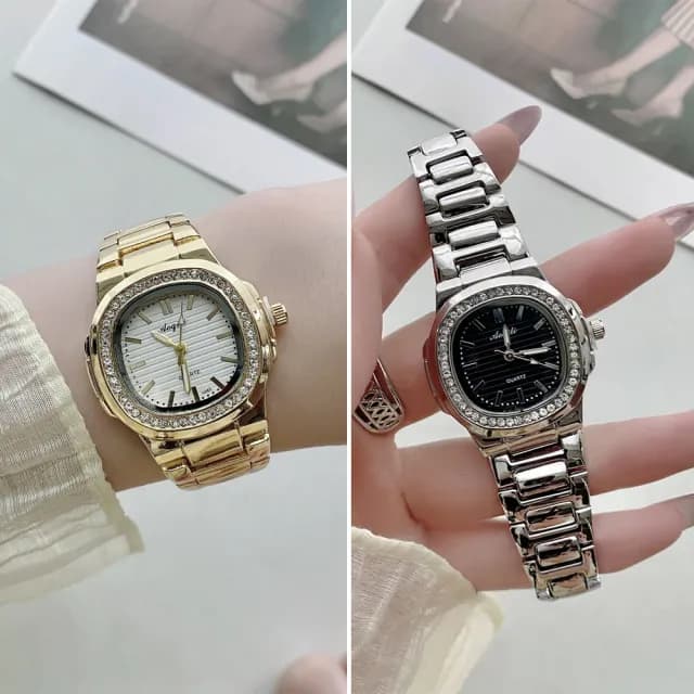 【LEEHER】雙11 時尚手錶/方形錶殼/金屬錶帶/送禮首選/簡約設計/強化玻璃/不銹鋼手錶/質感配件