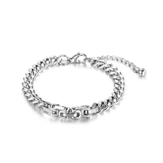 【A MARK】鈦鋼手鍊/個性龐克嘻哈拼接316L鈦鋼手鍊(B款 鍊長19CM)