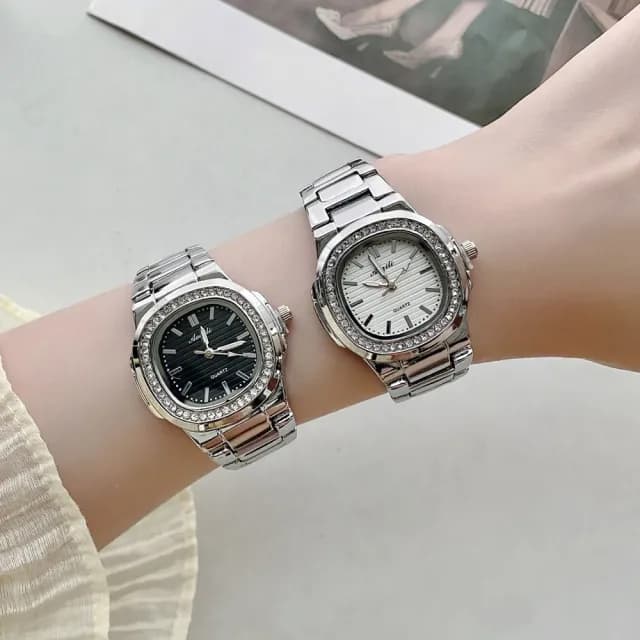 【KT DADA】雙11 方形手錶 鋼帶腕錶 女生錶款 考試專用 學生錶 穿搭配件 簡約百搭