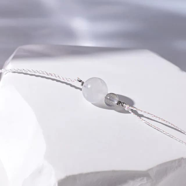 【vacanza】祈願｜月光石．水晶純銀手鍊｜助眠、療癒