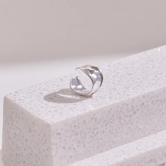 【vacanza】帥氣凹凸・純銀耳骨夾