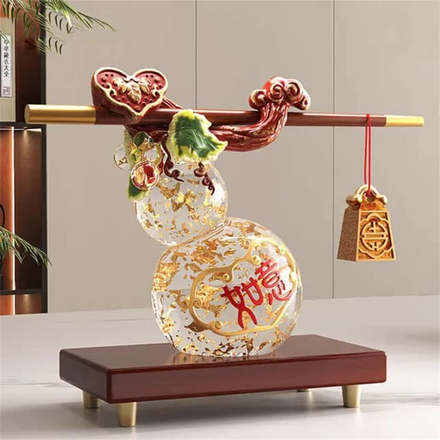 【超微米】葫蘆擺飾 稱心如意擺件 客廳擺設 家居裝飾品 開運輕奢禮物 喬遷新居禮品(稱心如意葫蘆擺飾)