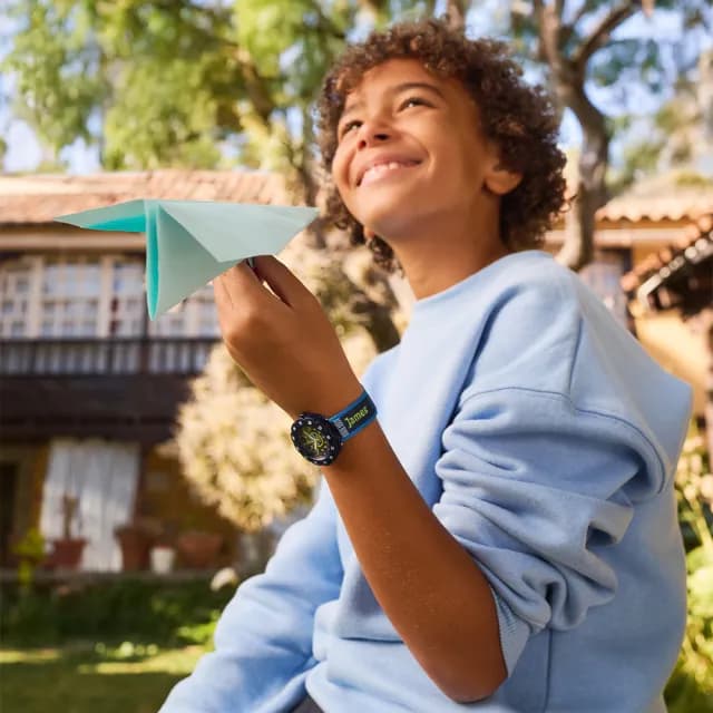 【Flik Flak】兒童手錶 TAKE OFF /兒童禮物/安全防水/瑞士製造 FPSP068(34.75mm)