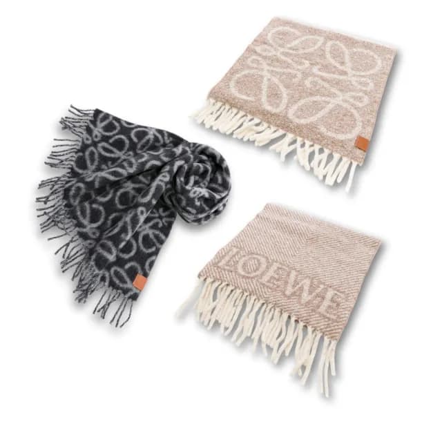 【LOEWE 羅威】精選暢銷羊毛/羊駝毛混紡圍巾(多款任選)