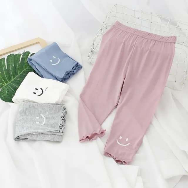 【橘魔法】微笑莫代爾木耳邊內搭褲(薄長褲 五分褲 七分褲 打底褲 空調褲 涼感 褲子 女童 兒童 童裝)