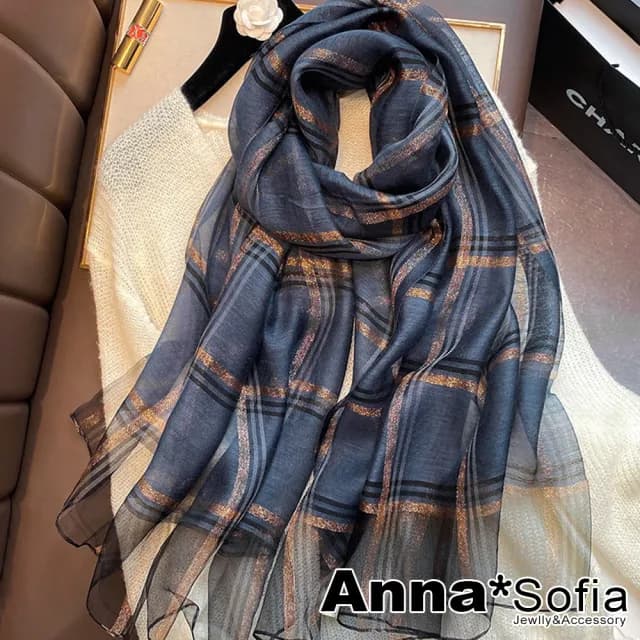 【AnnaSofia】蠶絲真絲羊毛混紡大尺寸披肩絲巾圍巾 現貨(多款任選)