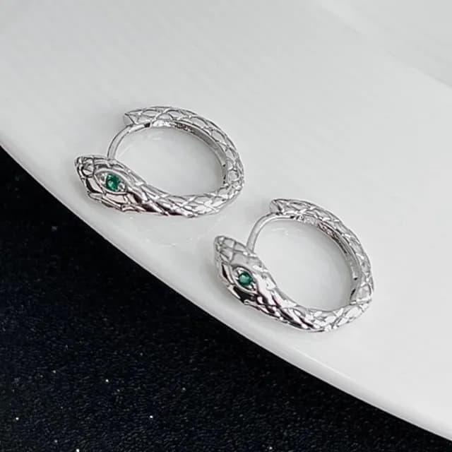 【KT DADA】男用耳釦 靈蛇設計 耳環飾品 S999銀製 質感耳飾 中性耳扣 足銀耳釦 潮流飾品