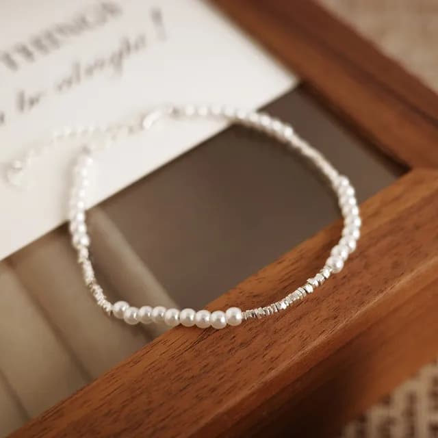 【UME.Acce】雙11 碎銀珍珠拼接手鍊(碎銀手鍊 珍珠手鍊 拼接手鍊)