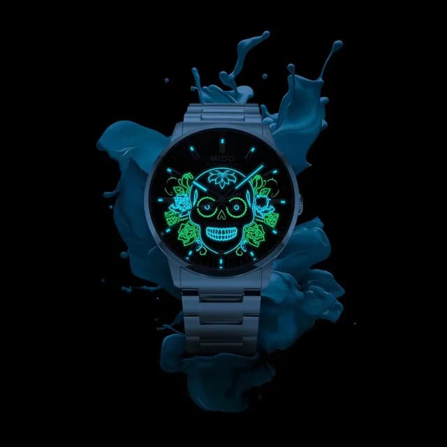 【MIDO 美度】M021.407.11.411.04 COMMANDER 香榭系列 亡靈節漸層機械錶 套錶-40mm(M0214071141104)