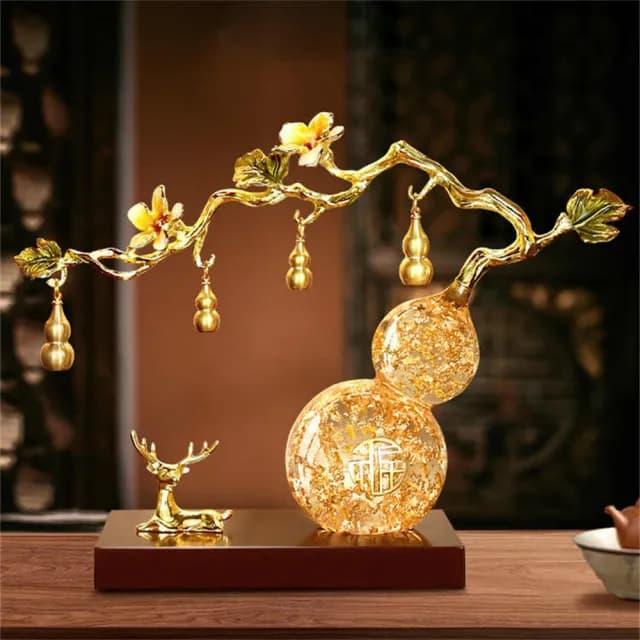 【超微米】葫蘆擺件 鎮宅招財擺飾 辦公室書房酒櫃擺設 桌面裝飾品 喬遷新居禮品(禪意葫蘆擺件)