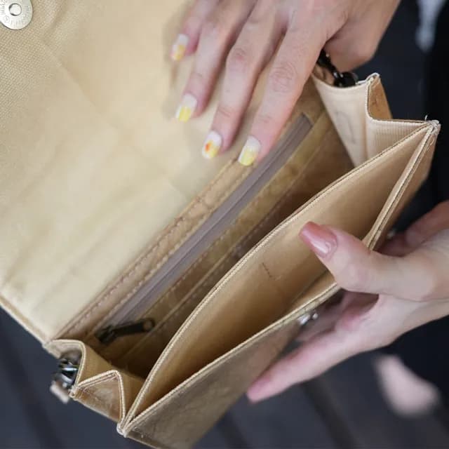 【Tevrin 森光】雙11 樹葉側背長夾(樹葉錢包／環保再生／文青質感／手工製造)