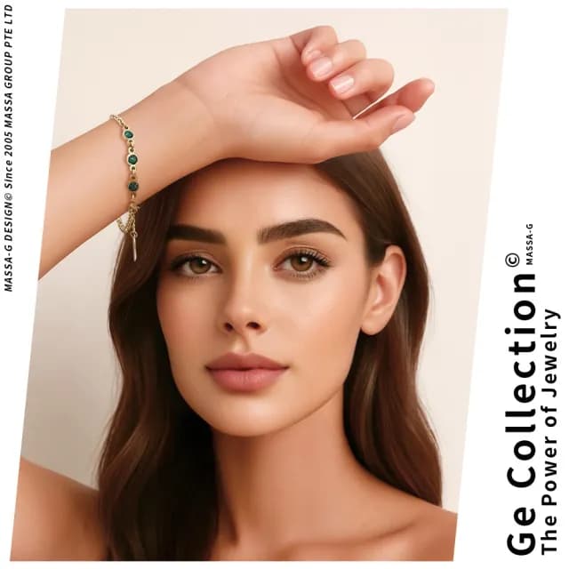 【MASSA-G】Andromeda安卓美達金屬鍺錠水晶玫瑰金鋼手鍊