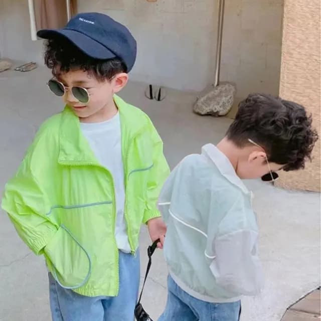 【橘魔法】亮色輕薄風衣外套(大童 薄外套 長袖外套 防曬外套 速乾 冷氣房 防蚊 男童 女童 兒童 童裝)