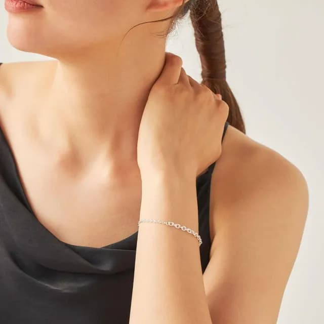 【ete】細緻簡約共享不對稱拼接手鍊(銀色)