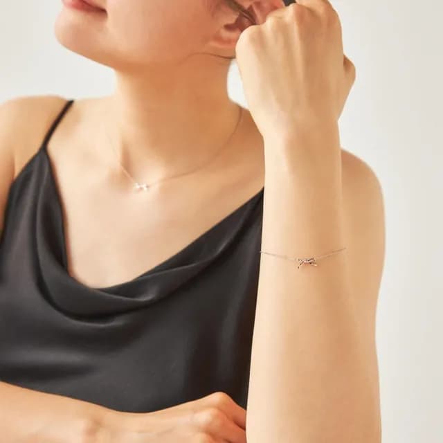 【ete】優雅緞帶蝴蝶結螺旋手鍊(鉑金色 粉霧金色)