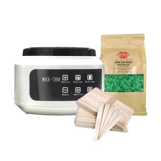 【MPB 巴黎小姐】時尚熱蠟套組 奶油白+蘆薈(蜜蠟 蠟豆 雷射 孕婦 電動刀儀 脫毛膏 私密處 母親節禮物)