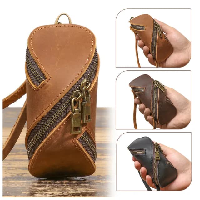 【MoonDy】雙11 真皮零錢包 手提零錢袋 零錢收納包 迷你小包 車鑰匙包 鑰匙包 錢包 拉鍊零錢包