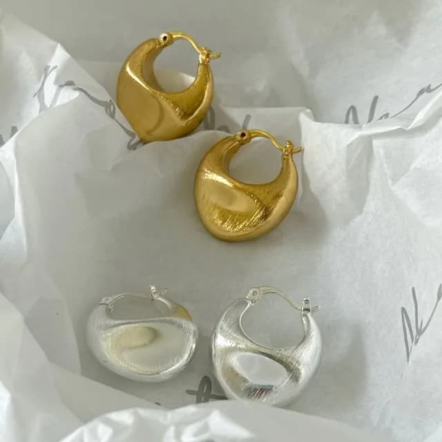 【LEEHER】雙11 陶罐耳飾/個性造型/送禮推薦/小巧耳環/紋理感設計/簡約造型/小眾設計/氣質小耳圈/設計感耳