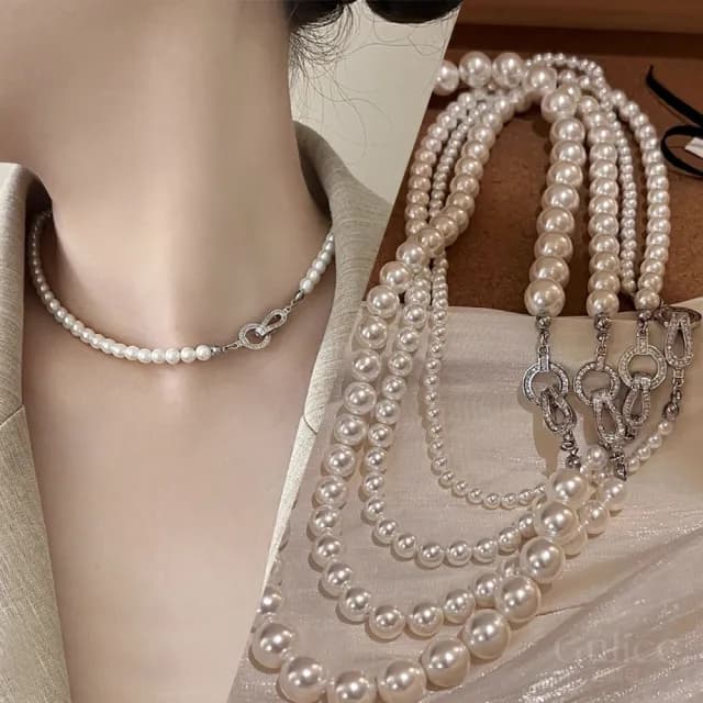 【Golicc】項鍊 最愛經典 珍珠項鍊(雙11 聖誕節 生日 鎖骨鍊 項鍊 飾品 禮物)