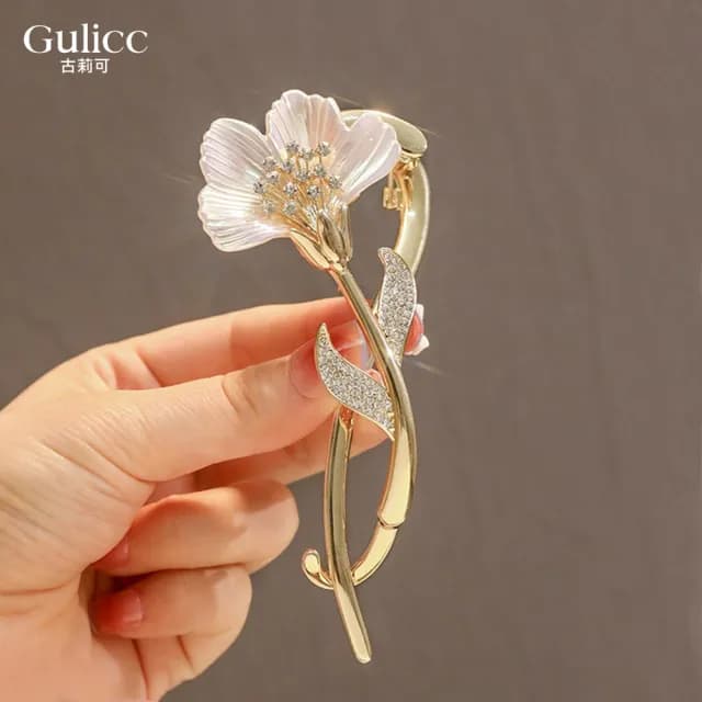 【Golicc】髮夾 閃鑽輕奢 扭扭夾(雙11 聖誕節 生日 髮飾 頭飾 鯊魚夾 抓夾 禮物)