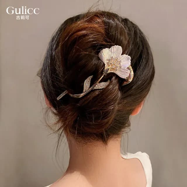 【Golicc】髮夾 閃鑽輕奢 扭扭夾(雙11 聖誕節 生日 髮飾 頭飾 鯊魚夾 抓夾 禮物)