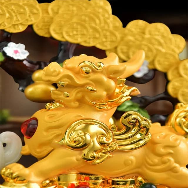 【超微米】發財樹擺件 辦公室招財貔貅 白菜聚寶盆 店鋪喬遷開業禮物(發財樹貔貅招財擺件 中號)