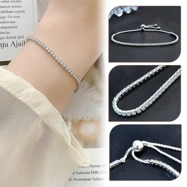 【MoonDy】雙11 手鍊 純銀手鍊 莫桑鑽手鍊 莫桑石手飾 鑲鑽手鍊 抗過敏 直排鑽莫桑石手鍊