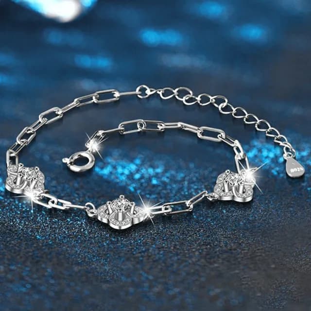 【MoonDy】雙11 手鍊 飾品 莫桑鑽手鍊 鑽石手鍊 四葉草手鍊 純銀手鍊 鑲鑽手飾 抗過敏手鍊