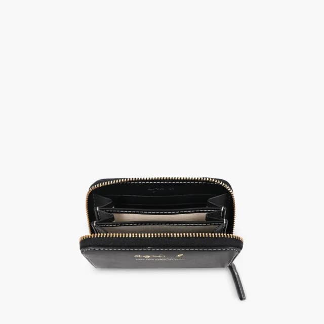 【agnes b.】Voyage 皮革 零錢包(黑色)