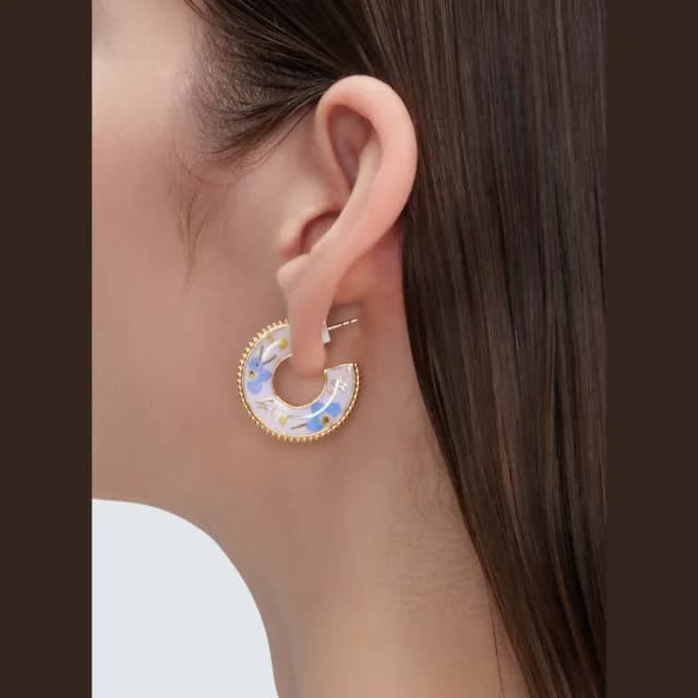 【agnes b.】bijoux Garden of dreams 白鋼 耳環(金色)