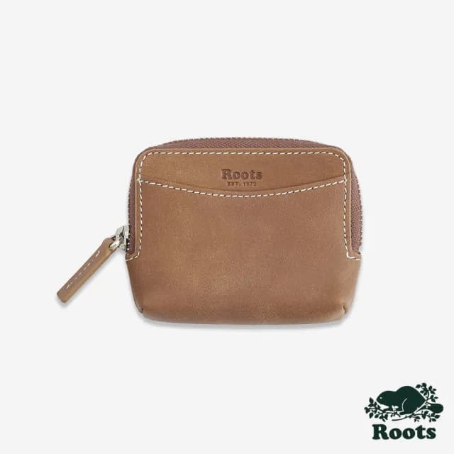 【Roots】Roots 小皮件- ZIP 零錢包(棕色)