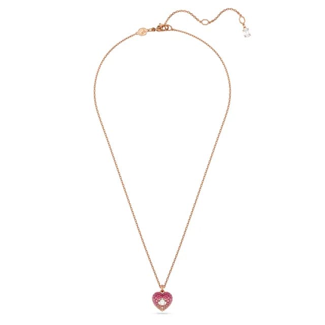 【SWAROVSKI 施華洛世奇】Idyllia 鏈墜 心形 粉紅色 鍍玫瑰金色(情人節禮物)