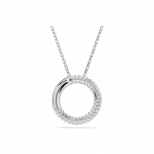 【SWAROVSKI 施華洛世奇】Dextera 鏈墜 密鑲 白色 鍍白金色(情人節禮物)