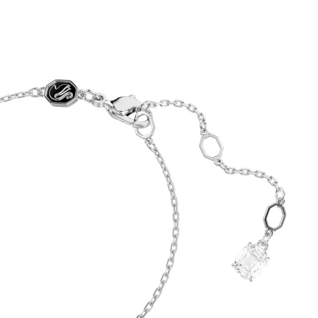 【SWAROVSKI 施華洛世奇】Idyllia 手鏈 混合式切割 羽毛 藍色 鍍白金色(情人節禮物)