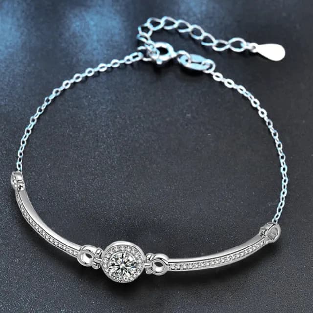 【LEEHER】雙11 莫桑石飾品/質感手鍊/氣質設計/百搭單品/女生飾品/簡約手環/純銀質感/百搭送禮/百搭手鍊