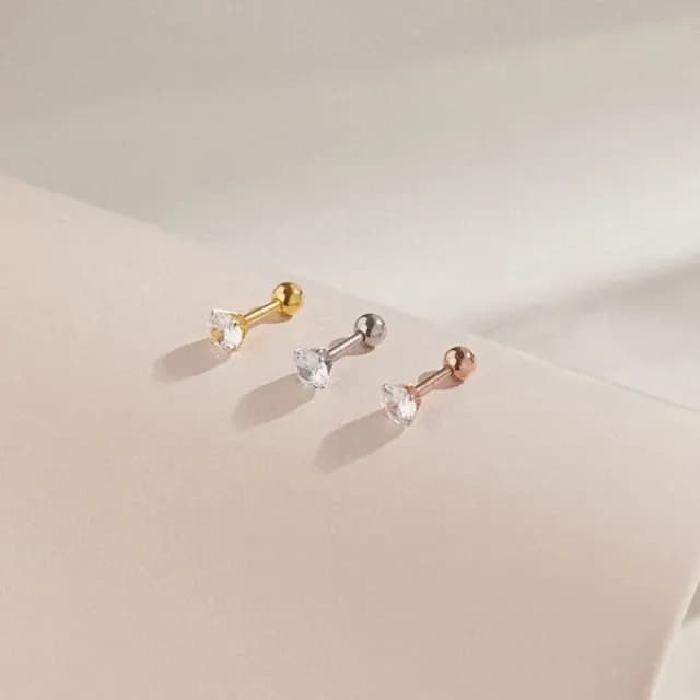 【vacanza】shiny．轉珠醫療鋼針耳環(粗針)