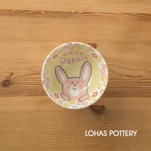 【LohasPottery 陸寶】日本製 美濃燒 動物卡通釉下彩壓紋餐具｜4.6 吋飯碗 五入組(兒童碗 點心碗)