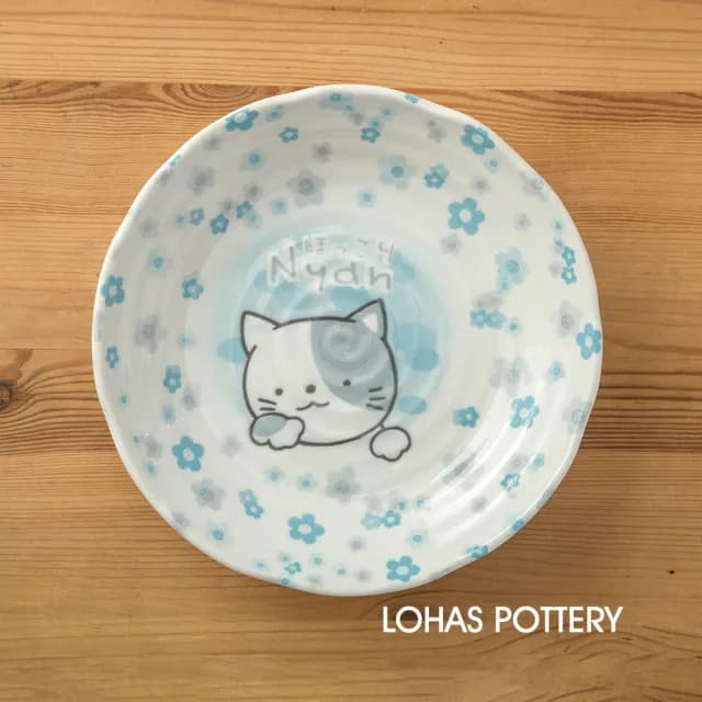 【LohasPottery 陸寶】日本製 美濃燒 動物卡通釉下彩壓紋餐具｜8.7 吋淺缽 五入組(義大利麵盤 主餐盤)