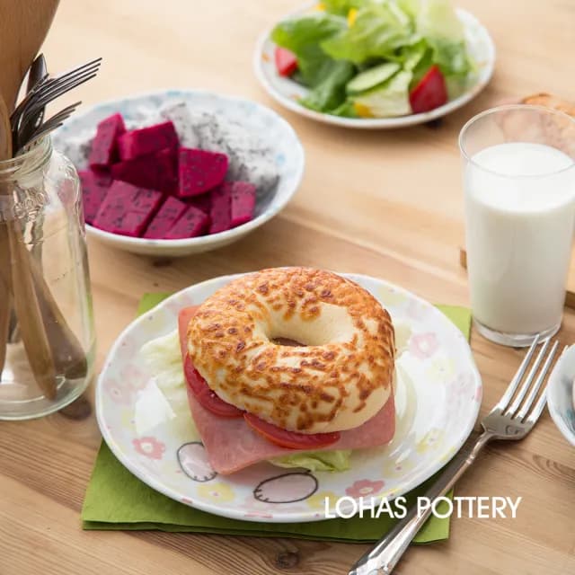 【LohasPottery 陸寶】日本製 美濃燒 動物卡通釉下彩壓紋餐具｜8.7 吋淺缽 五入組(義大利麵盤 主餐盤)