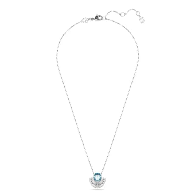 【SWAROVSKI 施華洛世奇】Idyllia 鏈墜 貝殼 藍色 鍍白金色(情人節禮物)