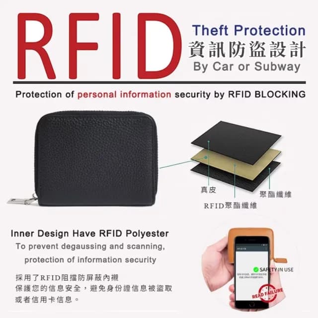 【旅遊神器】防盜刷RFID日幣真皮零錢包(卡包 分格收納 皮夾 皮包 卡夾 皮革 耐磨 日本 旅遊 出國 錢包)