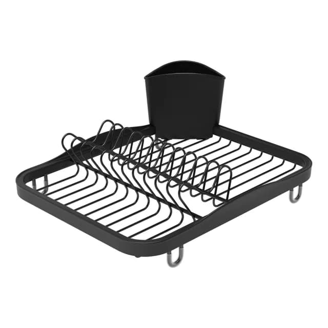 【UMBRA】Sinkin餐具收納筒+碗盤瀝水架 黑 / 餐具收納架