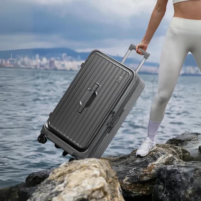 【Arlink】鯨魚箱 29吋行李箱 上掀式行李箱 1:9+37開｜五輪行李箱｜杯架手機架掛勾TSA(行李箱29吋/旅行箱)