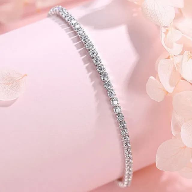 【KT DADA】雙11 莫桑石手飾 鑲鑽手鍊 抗過敏 直排鑽 莫桑石手鍊 手鍊 純銀手鍊 莫桑鑽手鍊