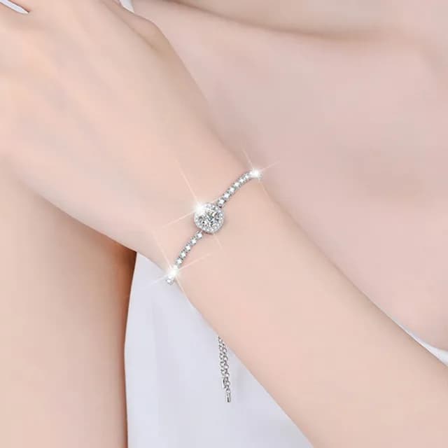 【KT DADA】雙11 滿天星手鍊 S925 方包手鍊 手鍊 純銀手鍊 鑲鑽手鍊 莫桑石手鍊 防過敏