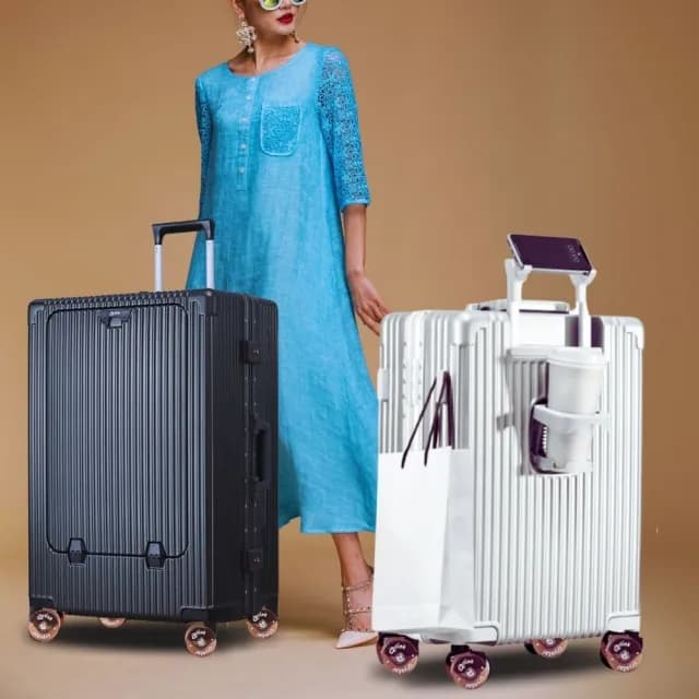 【Arlink】水晶輪28吋 鋁框行李箱 前開式行李箱28吋(行李箱28吋/前開行李箱/行李箱套/旅行箱)