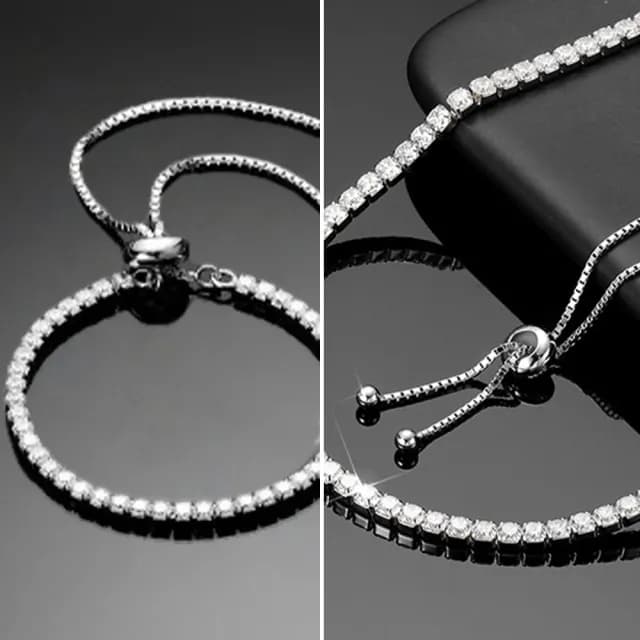 【LEEHER】雙11 莫桑石/直排設計/純銀飾品/女用手鍊/簡約設計/女手鍊/質感配件/日常百搭/氣質手鍊