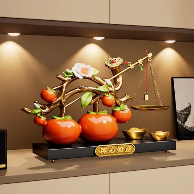 【FLF】柿柿如意桌上擺飾 喬遷新居禮物(常規款禮盒裝)